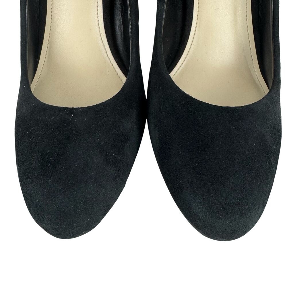 NINE WEST YUNIP 3 LEATHER ALMOND TOE BLOCK HEELS IN BLACK NWOB WOMEN'S SIZE 7M - Picture 5 of 15